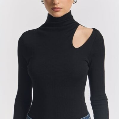 Viktoria & Woods Sloane Merino Top — BLACK - Image 2