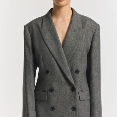 Viktoria & Woods Silverfox Blazer — CONCRETE HERRINGBONE - Image 2