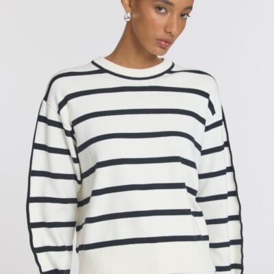 Viktoria & Woods Scenario Knit — IVORY/BLACK STRIPE - Image 2