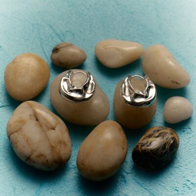 Viktoria & Woods Organic Drop Earrings — SILVER - Image 2