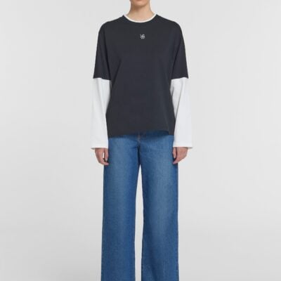 Viktoria & Woods Maximus Longsleeve Top — BLACK/WHITE - Image 1