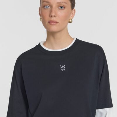 Viktoria & Woods Maximus Longsleeve Top — BLACK/WHITE - Image 2
