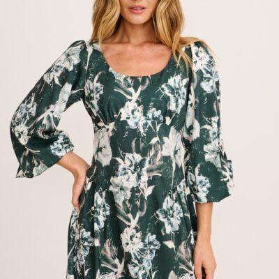 St Frock Enchanted Floral Maxi Dress in Emerald Green Floral - Image 2