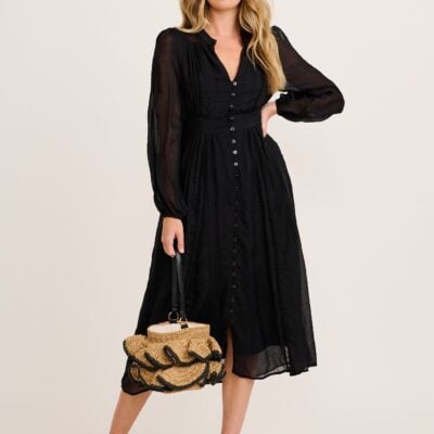 St Frock Larisa Midi Dress in Black - Image 1