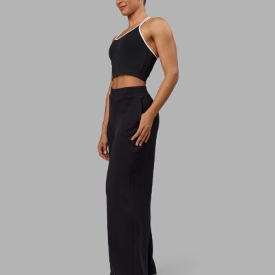 Elevate SoftTouch Wide Leg Pants - Black-Black | LSKD - Image 2