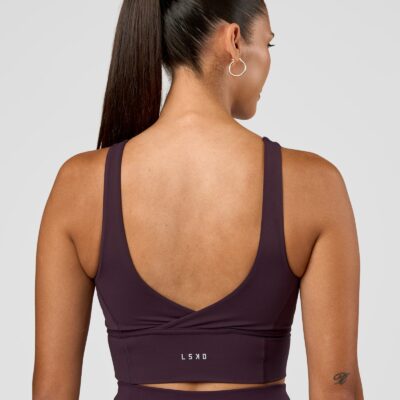 Function Longline Sports Bra - Midnight Plum | LSKD - Image 2