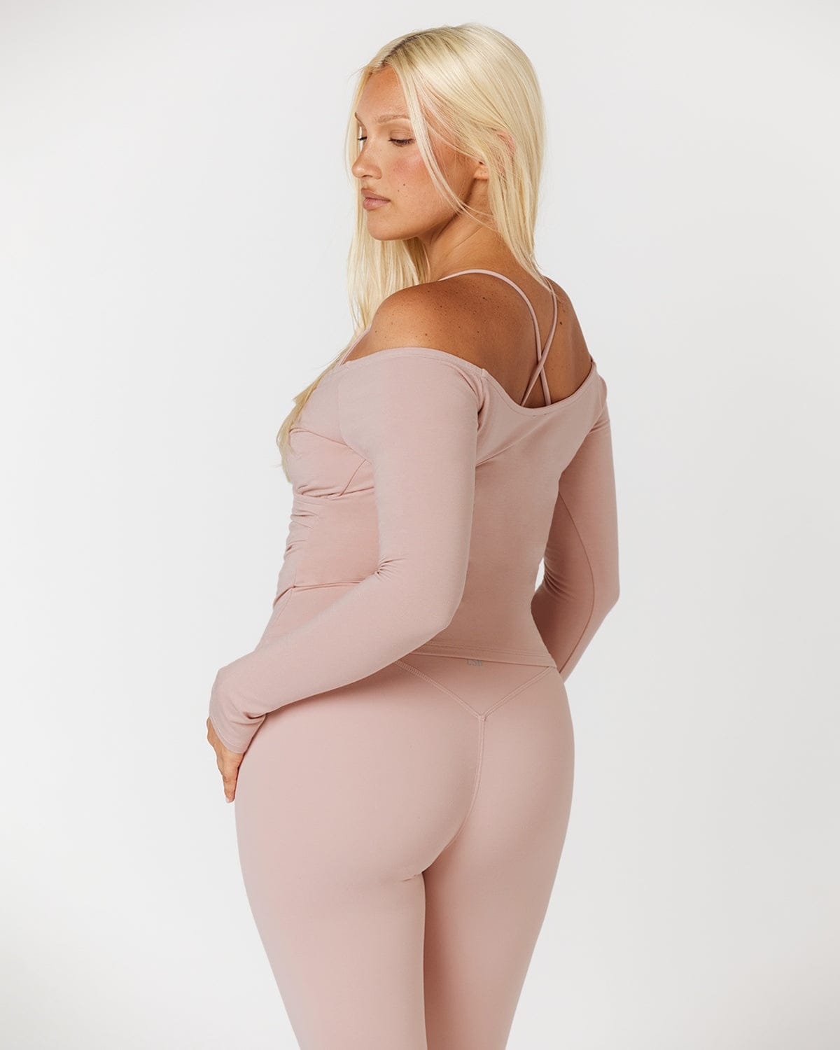 CSB Off Shoulder Wrap Top Dusty Pink – Image 2 CSB Off Shoulder Wrap Top Dusty Pink - Image 2