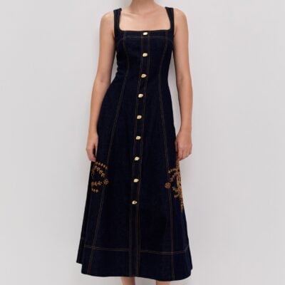 Aje Elora Denim Midi Dress - Image 1