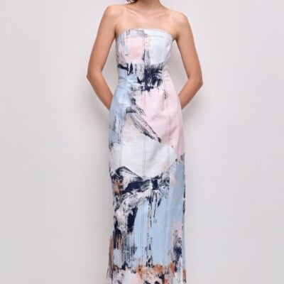 Aje Lettera Denim Midi Dress - Image 1