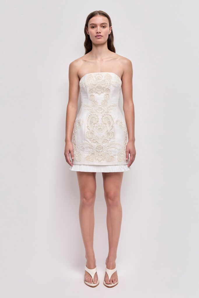 Aje Perilla Embroidered Mini Dress