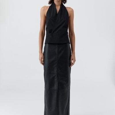 St. Agni Halter Wrap Top - Black — XXS - Image 1