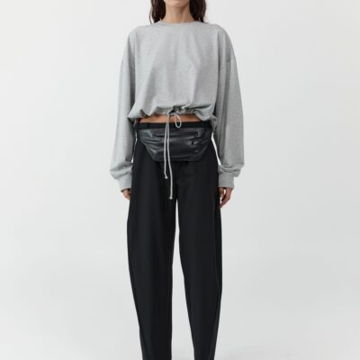 St. Agni Fine Band Balloon Pants - Black — XXS - Image 2