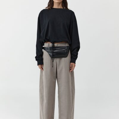 St. Agni Drawstring Long Sleeve Top - Black — XS/S - Image 1