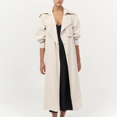 St. Agni Relaxed Trench - Putty — XXS - Image 1