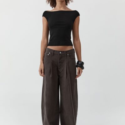 St. Agni Canvas Mid Rise Barrel Jeans - Ash — 24 - Image 1