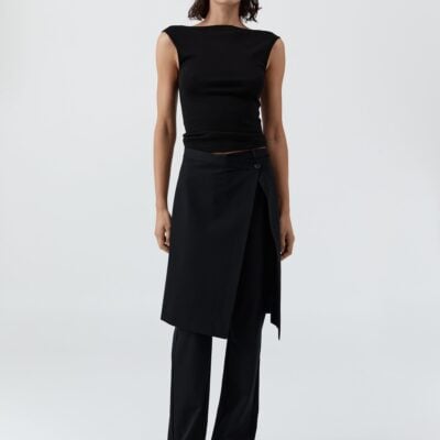St. Agni Wool Hybrid Skirt Pants - Black — XXS - Image 1
