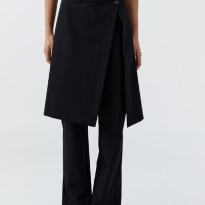 St. Agni Wool Hybrid Skirt Pants - Black — XXS - Image 2