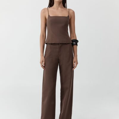 St. Agni Silk Canvas Carter Trousers - Mud — XXS - Image 1