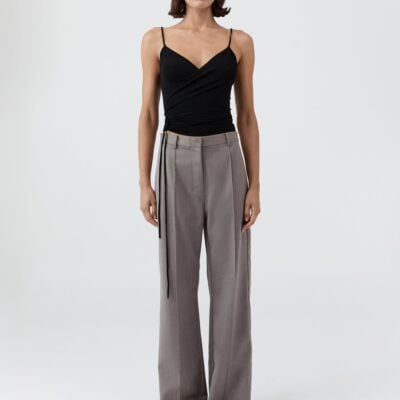 St. Agni Ballerina Wrap Knit Top - Black — XXS - Image 1