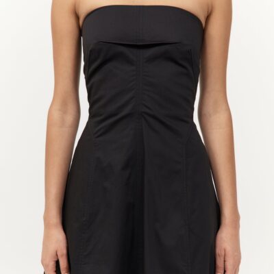 St. Agni Sculpted Cotton Strapless Dress - Black — XXS - Image 2
