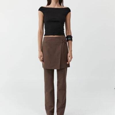 St. Agni Silk Canvas 90s Minimal Pants - Mud — XXS - Image 2