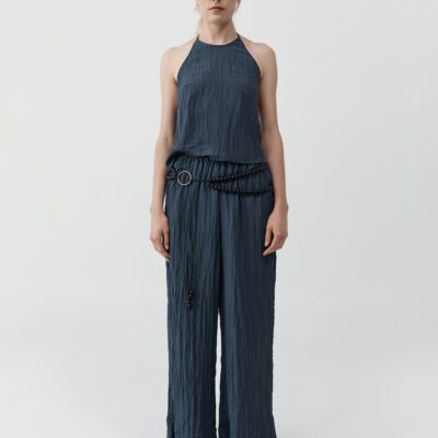 St. Agni Crinkle Relaxed Pants - Ink — XXS - Image 1