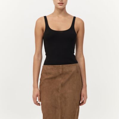 St. Agni Suede Pencil Skirt - Toffee — XXS - Image 2