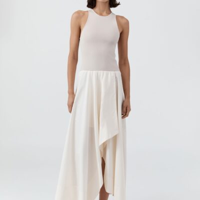 St. Agni Knit Bodice Asymm Dress - Ecru — XXS - Image 1
