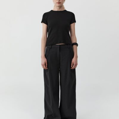 St. Agni Utility Pleat Pants - Black — XXS - Image 1