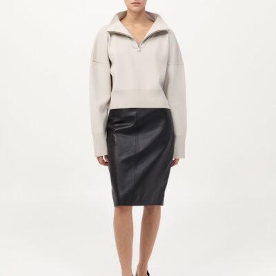 St. Agni Milano Knit Zip Jumper - Silver — XS/S - Image 1