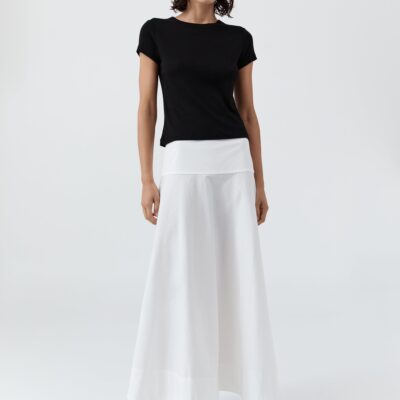 St. Agni Cotton Circle Hem Skirt - White — XXS - Image 1