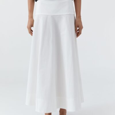 St. Agni Cotton Circle Hem Skirt - White — XXS - Image 2