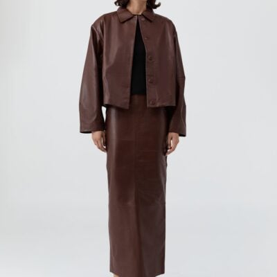 St. Agni Cocoon Leather Jacket - Rum — XXS - Image 1
