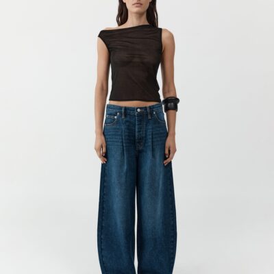 St. Agni Fine Jersey Asymm Top - Black — XXS - Image 2