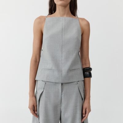 St. Agni Square Side Tie Top - Concrete — XXS - Image 1
