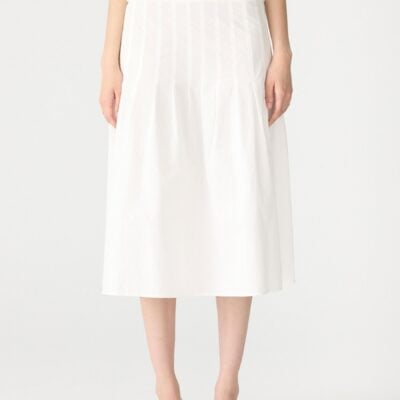 Bassike Crushed Cotton Pleated Skirt — 00 - Image 2