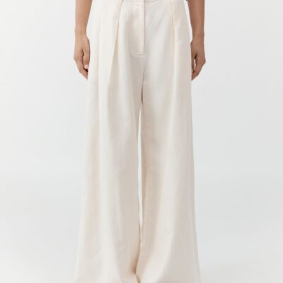 St. Agni Pleat Loop Pants - Ivory — XXS - Image 2