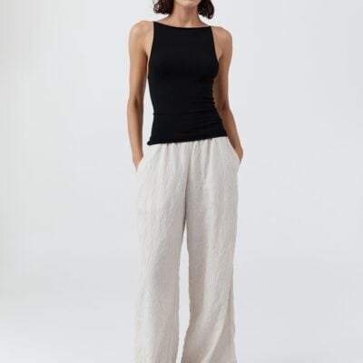St. Agni Relaxed Crushed Pant - Petite Pinstripe — XXS - Image 1