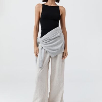 St. Agni Relaxed Crushed Pant - Petite Pinstripe — XXS - Image 2