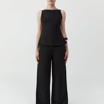 St. Agni Wide Waistband Pants - Black — XXS - Image 1