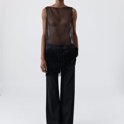 St. Agni Tassel Shift Mini Dress - Black — XXS - Image 1