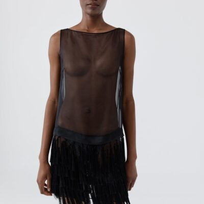 St. Agni Tassel Shift Mini Dress - Black — XXS - Image 2