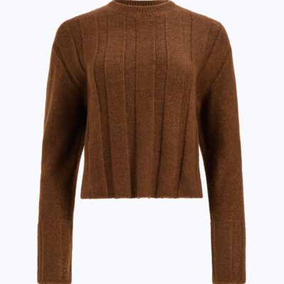 Aje Wide Rib Knit Jumper — LIGHT CHOCOLATE - Image 2