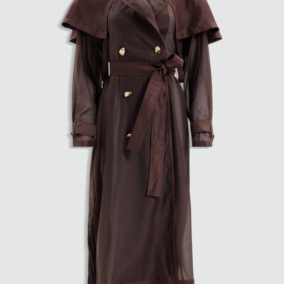 Aje Whisper Trench Coat — CHOCOLATE - Image 2