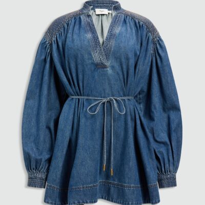 Aje Viva Denim Mini Dress — STORMY WASH - Image 2