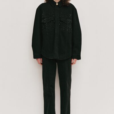 Aje Vanaia Denim Shirt — WASHED BLACK - Image 1