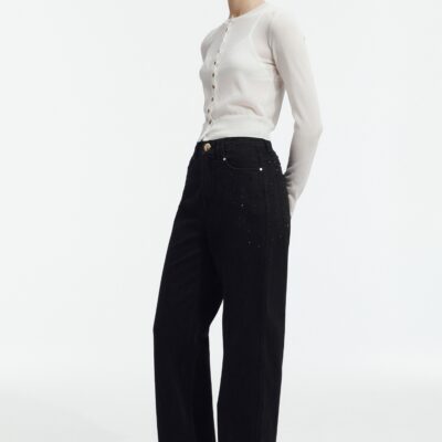 Aje Vanaia Denim Jean — WASHED BLACK - Image 1
