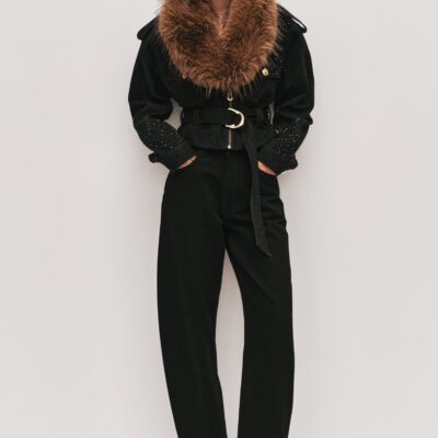 Aje Vanaia Denim Jacket — WASHED BLACK - Image 1