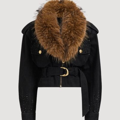Aje Vanaia Denim Jacket — WASHED BLACK - Image 2