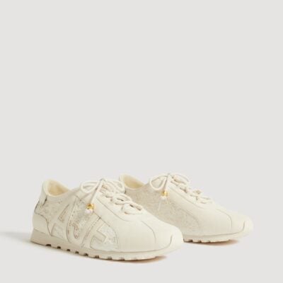 Aje Valli Lace Logo Trainer — IVORY VELVETINE - Image 2